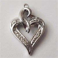 $100 Silver Diamond Pendant