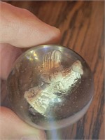 Sulfide Shooter marble with rooster inside