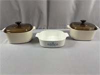 Casserole Dishes w/ Lids & Crning ware dish