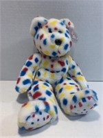 Ty Confetti The Bear Beanie Buddy Stuffed Animal