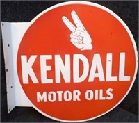 Kendall Motor Oils Porcelain Flange Sign