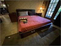 KING STORAGE BED WITH BEDDING