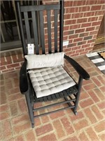 BLACK WOODEN ROCKING CHAIR