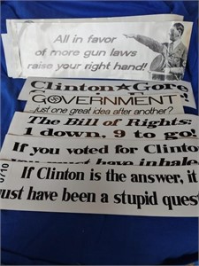 Stack of Vintage Political Bumper Stickers