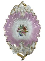 CT Altwasser Serving Bowl Pink and Gold Trim Pansy