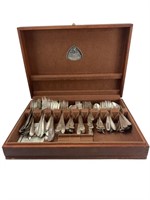 Lot of Silver Plated Forks and Spoons with Case