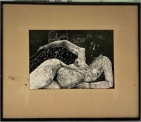 Engraving Of Nude Woman
