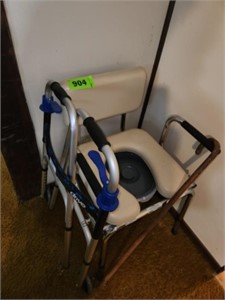 ADULT POTTY CHAIR, WALKER , CANE