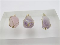 (3) Crystal Rock Pendants