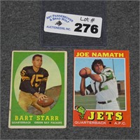 Early Bart Starr & Joe Namath Football Cards