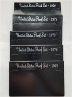Mint Box of 1979 US Proof Sets, 5 Total Sets