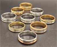 (KC) Goldtone and Silvertone Metal Rings (Size 7)