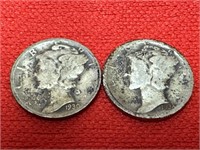 1930 & 1934 Mercury Silver Dimes