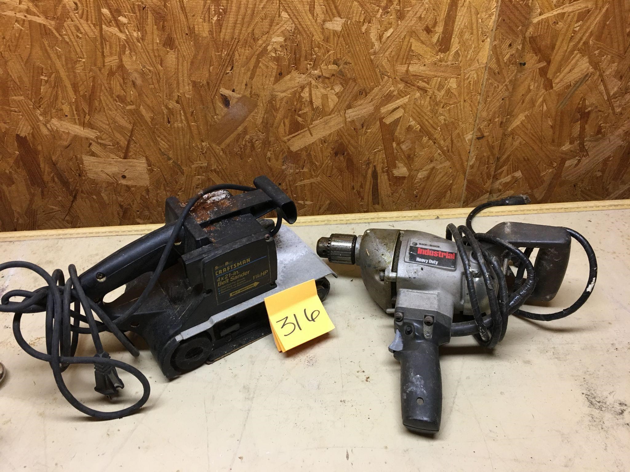 Craftsman Belt Sander & Black & Decker Drill