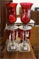 2 Red Vintage Lamps