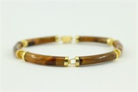 Tiger Eye & 14K Gold Bracelet