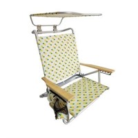 BLISS FOLDING BEACH CHAIR W/ CANOPY & SIDE POCKET