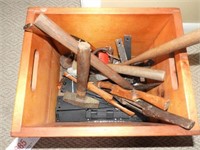 Entire wooden box full of antique tools: Ice