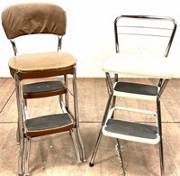 (2) Vintage Flip Up Step Stool / High Chairs