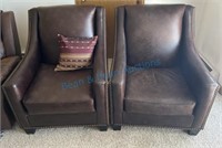 Pair of like new modern Leather easy chairs