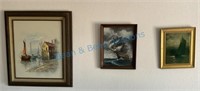 Group of three nautical framed prints