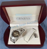 Geneva men's quartz wristwatch