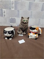 Candle holder cat $85 retail and 2 cat mugs