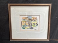 Signed & dated Val Ramonis 1965 framed watercolor