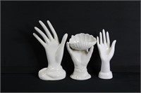 3 Vintage Porcelain Hand Figures
