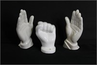 3 Vintage Porcelain Hand Figures