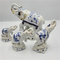 Set of 4 Ceramic Elephants
