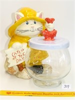 Catch of the Day cat cookie jar by Treasure Craft
