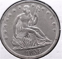 1858 SEATED HALF DOLLAR AU