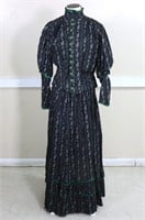 Victorian Printed Dress Bodice + Skirt