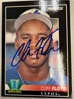 Expos Cliff Floyd Signed Card with COA