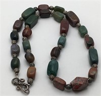 Colored Stone Necklace W Silver Clasp