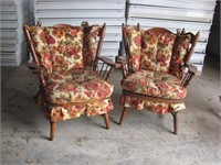 Pair of matching wood framed occassional chairs