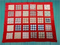 Antique Homemade COUNTRY BED COTTON QUILT TOP