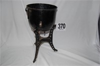 Cast Iron Planter and Stand (Cracked)