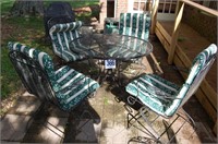 5 Piece Wrought Iron Table and 4 Chairs with