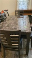 Dining Table and 6 Chairs (4 chips on top/side of