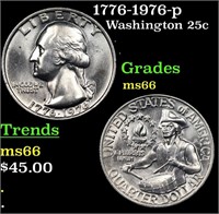 1776-1976-p Washington Quarter 25c Grades GEM+ Unc