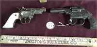 2 Vintage Toy Cap Guns: Hubley Revolver &