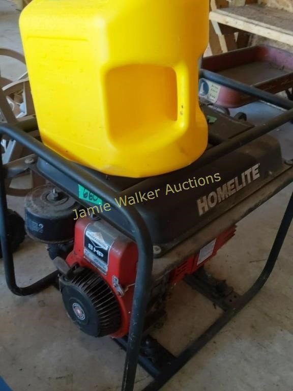 Homelite 4400 Generator. Yellow Fuel Can. In