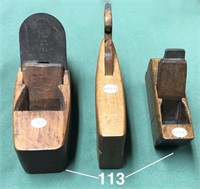 Three small wooden planes