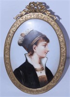 Late 19th Century hand painted portrait on