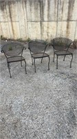 3 Wrought Iron Outdoor Chairs