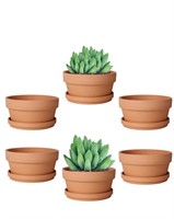 vensovo 4.5 Inch Terracotta Shallow Succulent Pot