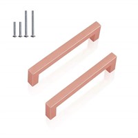 (15 Pack) Square Dresser Pulls Rose Gold Cabinet H