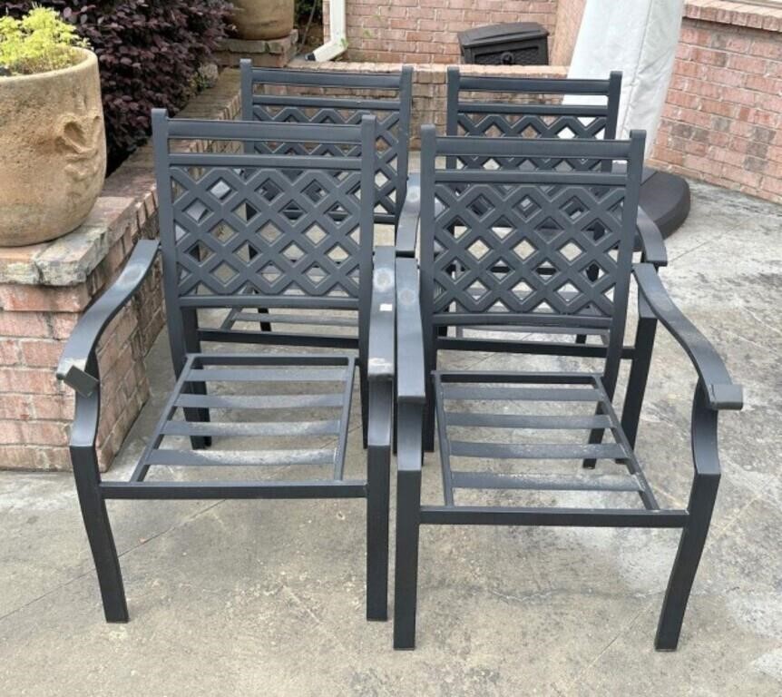 Four Outdoor Arm Patio Chairs